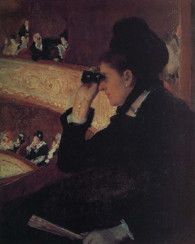 Mary Cassatt the girl wear  black dress at the theater